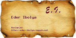 Eder Ibolya névjegykártya